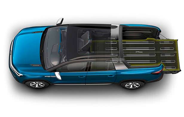 Расширяемое пространство загрузки Volkswagen Tarok Concept 2018 Расширяемое пространство загрузки Volkswagen Tarok Concept 2018