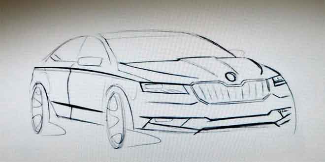 Набросок дизайна Skoda Superb нового поколения