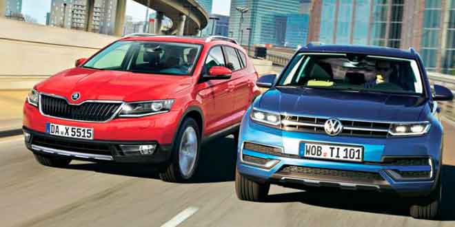 Skoda Snowman и новый Volkswagen Tiguan по версии AutoBild