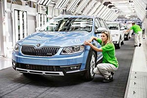 Skoda Ocatavia Scout на заводе в Млада-Болеславе