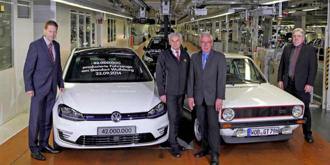Volkswagen Golf GTE - 42-миллионный автомобиль завода Volkswagen в Вольфсбурге
