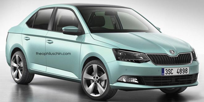 Рендер Skoda Fabia Sedan