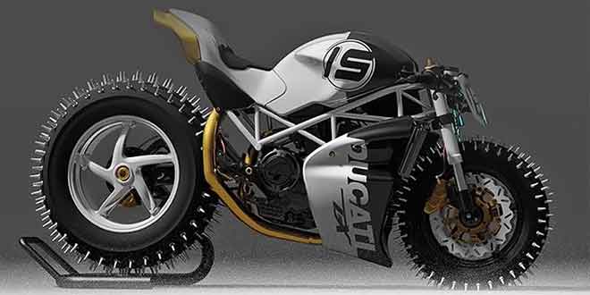 Шипованный мотоцикл Ducati Monster. Концепт Паоло Тесио