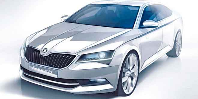 Скетч Skoda Superb III. 2014 год