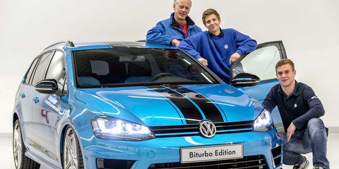 Стажёры сделали мощный универсал VW Golf Variant Biturbo | фото