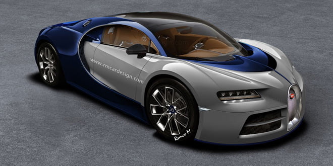 Рендер Bugatti Chiron от RM.Design