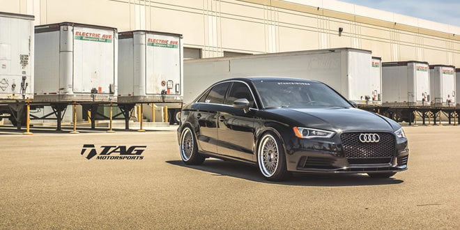 Чёрная Audi A3 на дисках HRE Vintage 501. Тюнинг TAG | фото