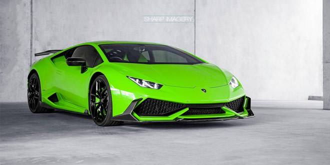 Зеленый Lamborghini Huracan с выхлопом Akrapovic | фото
