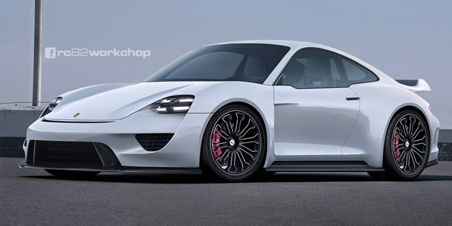 Любительский рендер Porsche 911 по мотивам концепта Mission E