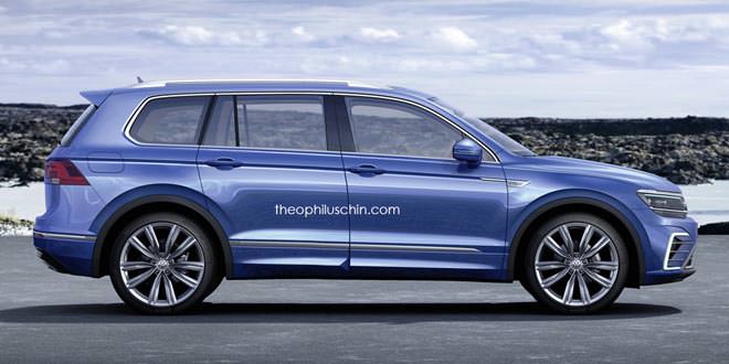 Рендер семиместной версии Volkswagen Tiguan от theophiluschin.com