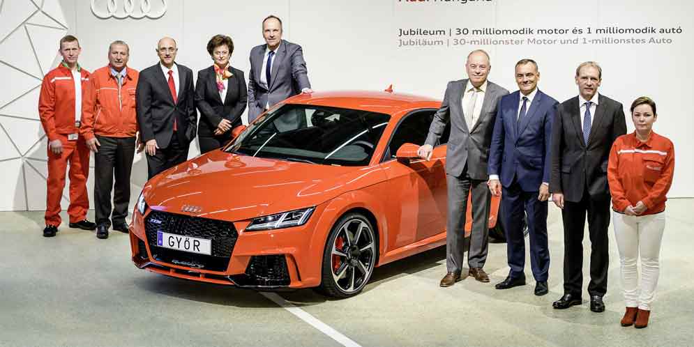 Миллионный автомобиль Audi TT RS Coupe завода Audi в Венгрии