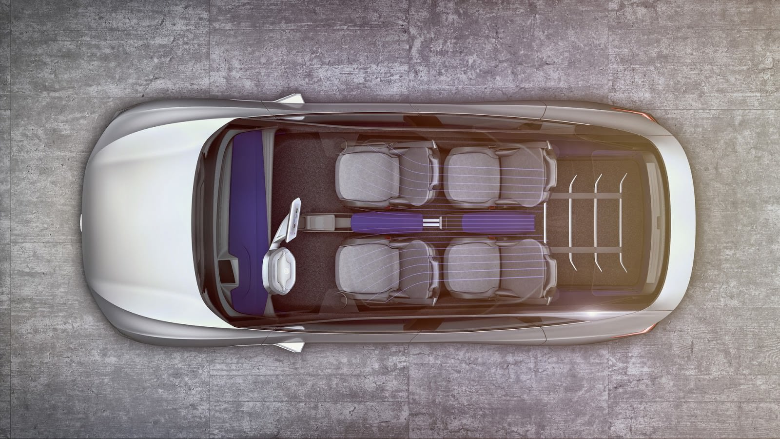 Четырехместный салон Volkswagen I.D. Crozz Concept 2017