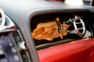 Рисунок парящего сокола на бардачке Bentley Bentayga
