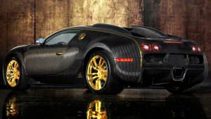 Bugatti Veyron Mansory Linea Vincero на золотых колесах