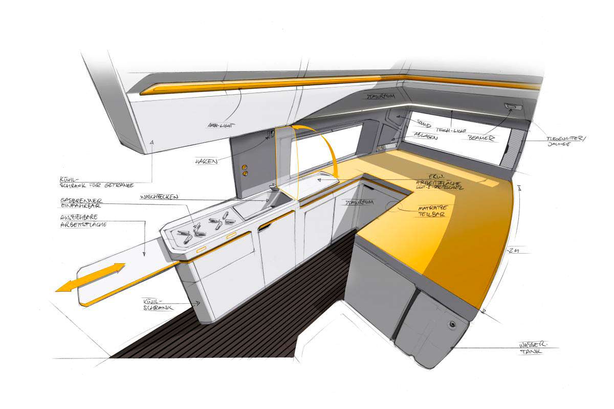 Скетчи салона кемпера Volkswagen California XXL из Crafter-а