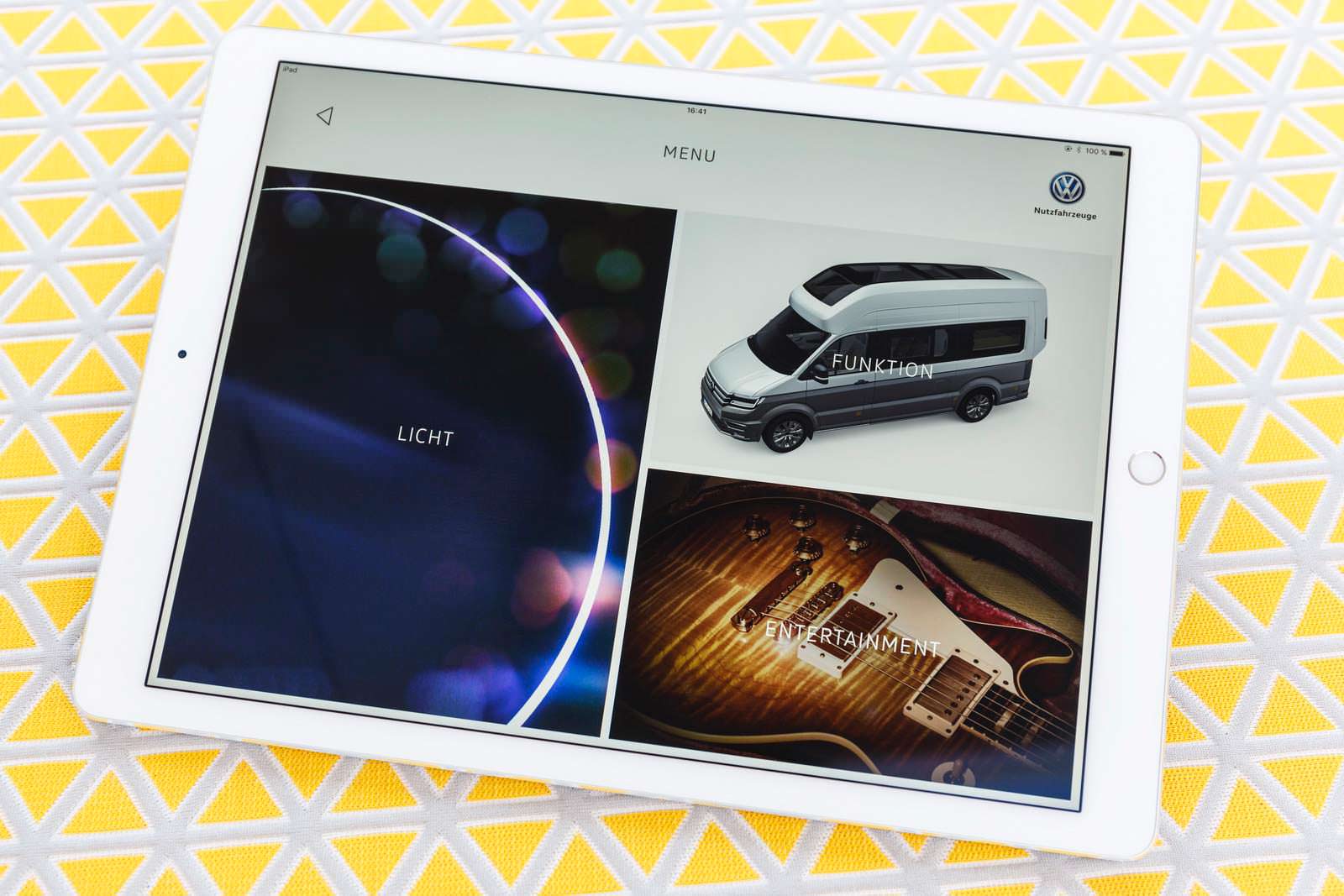 Управление функциями кемпера VW California XXL с планшета