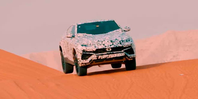 Lamborghini Urus покоряет дюны пустынь для промо-видео