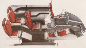 Рисунок салона Lamborghini Genesis от Bertone. 1988 год