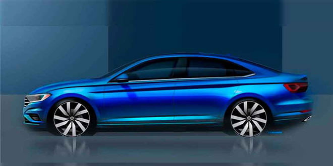 Новый тизер Volkswagen Jetta 2018 перед премьерой в Детройте