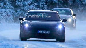 Зимние испытания электрокара Porsche Mission E