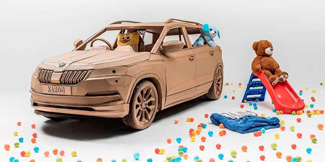В Skoda сделали полноразмерный Karoq из картона | фото