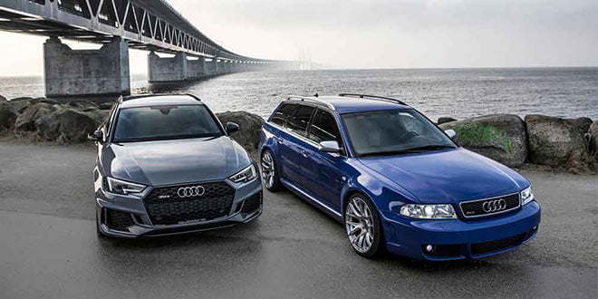 Путь эволюции Audi RS4 Avant B5 в Audi RS4 Avant B9 на фото