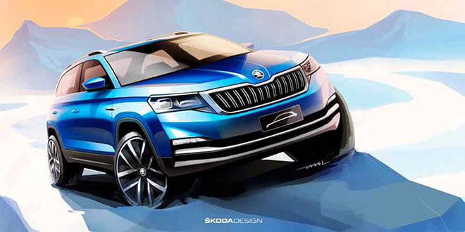 Маленький кроссовер Skoda Kamiq показали на скетчах