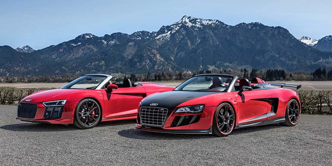 Родстеры Audi R8 двух поколений на эффектных фото в Альпах