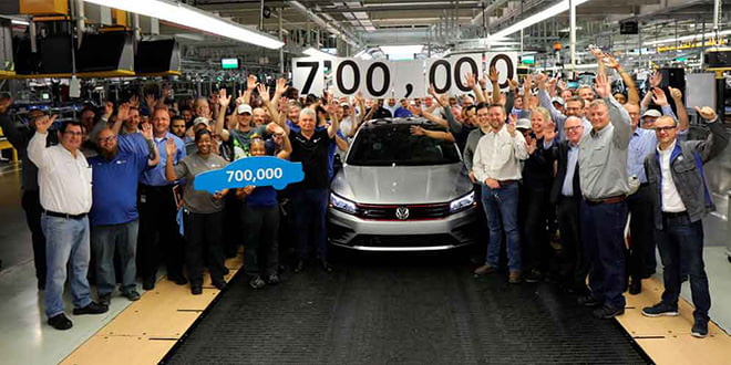 Завод Volkswagen в Чаттануге выпустил 700 000-й седан Passat