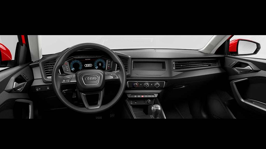 Базовая Audi A1. Салон без радио и аудиоподготовки