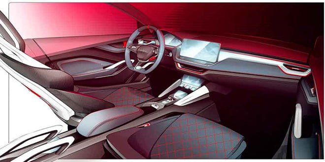 Опубликованы первые скетчи салона Skoda Vision RS