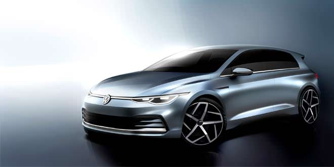 Первые эскизы Volkswagen Golf нового поколения