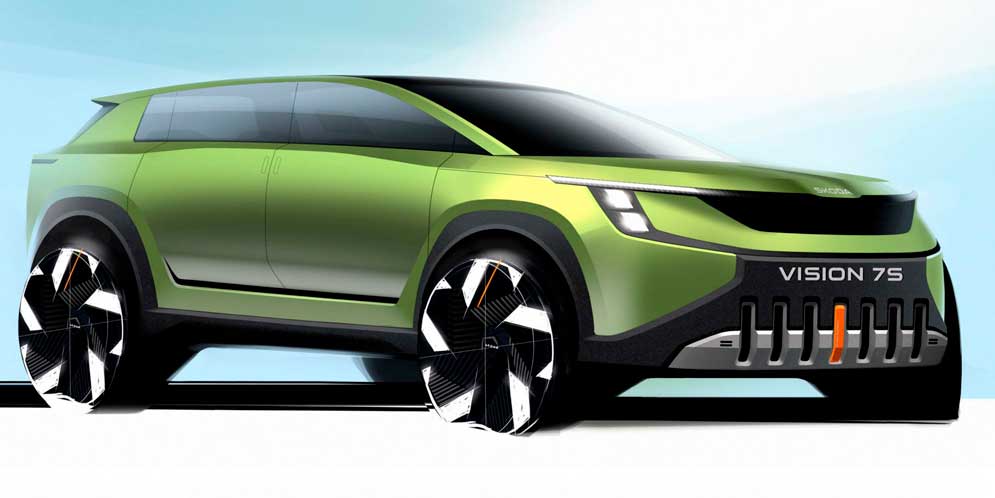 Дизайн Skoda Vision 7S Concept офіційно зобразили на скетчах