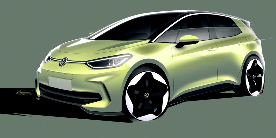 Volkswagen ID.3 готується до рестайлінгу в 2023 році, перші скетчі