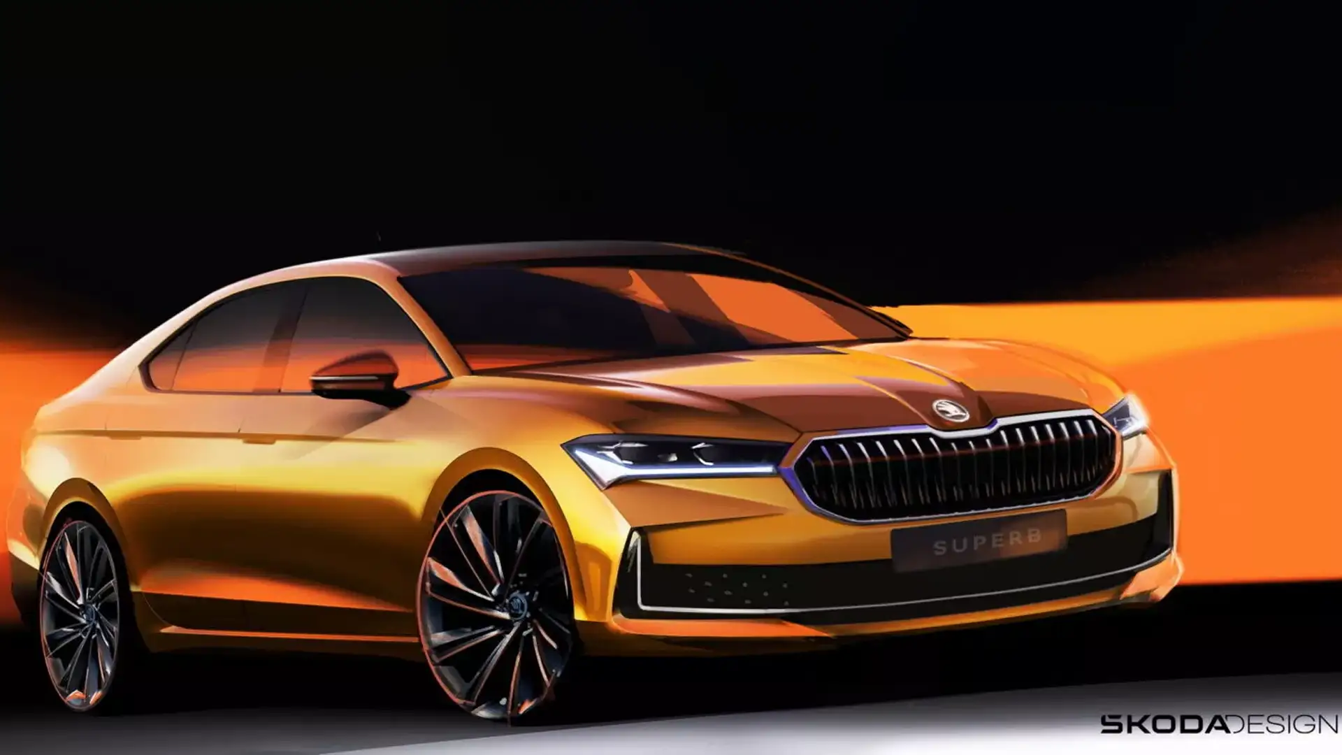 Нова Skoda Superb 2024 року показалася на офіційних скетчах
